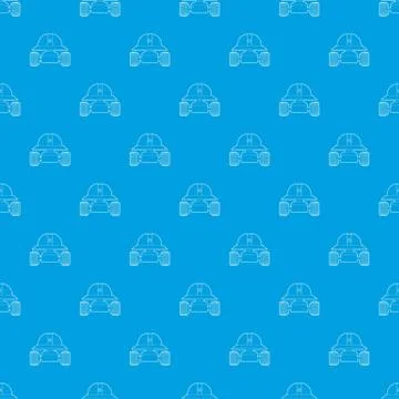 Smart robot pattern vector seamless blue Illustrazione stock
