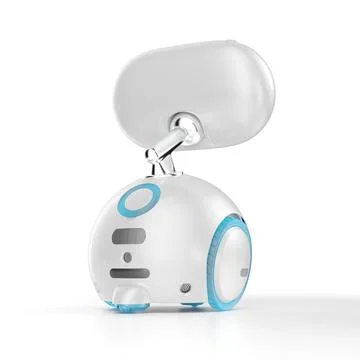 Smart robot with smart screen. Household Assistant. Ilustración de archivo