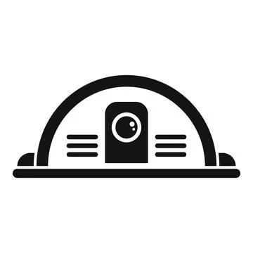 Smart robot vacuum cleaner cleaning using camera icon Illustrazione stock