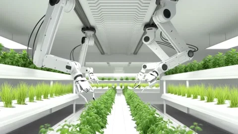  Smart robotic farmers concept, robot farmers, Agriculture technology Stock Footage 171502760