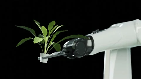 Smart robotic farmers. Stock Footage 230235358
