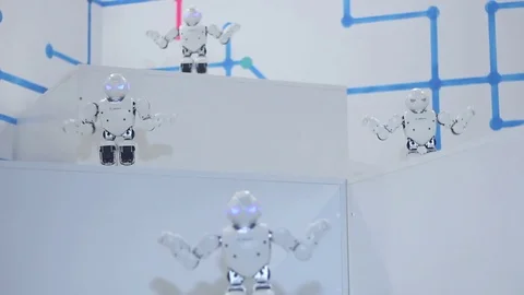 Smart robots beautiful dancing Stock Footage 81786771