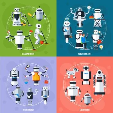 Smart Robots Concept Stock Illustration