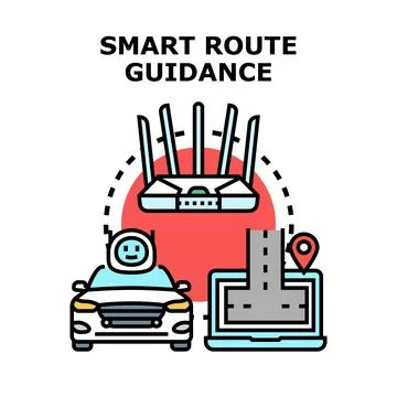 Smart route guidance system for future transportation Stock Illustration