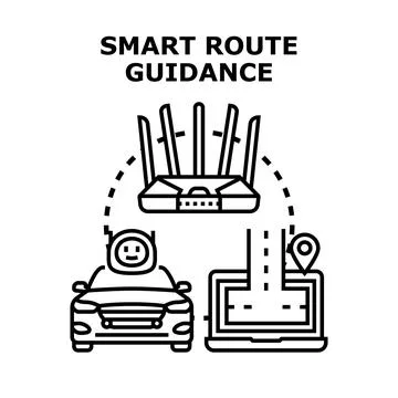 Smart route guidance system for future transportation Ilustración de archivo