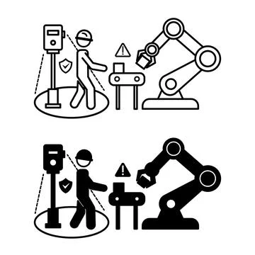 Smart Safety Sensor Icons. Line and Glyph Vector Illustrations. A Device Th.. Stock Illustration