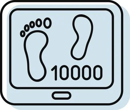 Smart scale and 10000 steps fitness tracker illustration Illustration