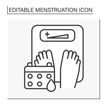 Smart scale line icon Stock Illustration