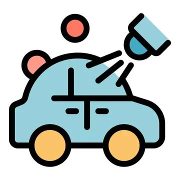 Smart scanner identifying car via license plate recognition technology イラスト素材