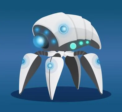 Smart scifi android with artificial intelligence. Scientific technological test Stock Illustration