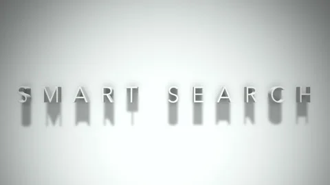 Smart search 3D title animation with shadows on a white background Stock Footage 297856706