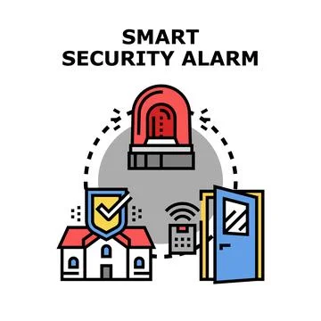 Smart security alarm system ensuring house protection Stock Illustration