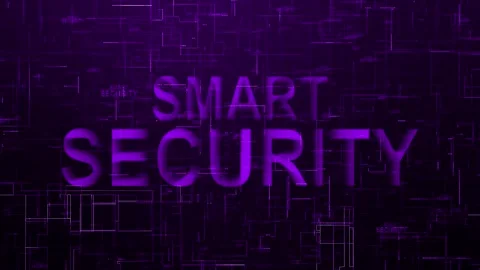 Smart security text technology data line animation purple color Stock Footage 259965919