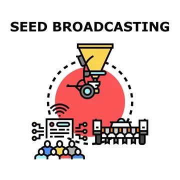 Smart seed broadcasting system for precision agriculture Stock Illustration