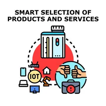 Smart selection choosing products and services concept Ilustração Stock