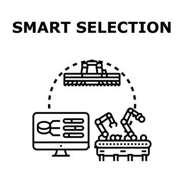 Smart selection concept with automated sorting process Illustrazione stock