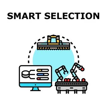 Smart selection concept with automated sorting process Stock Illustration