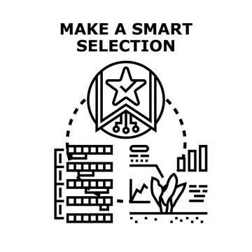 Smart selection process evaluating data for optimal choice Illustrazione stock