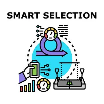 Smart selection process optimizing business decision making Illustrazione stock