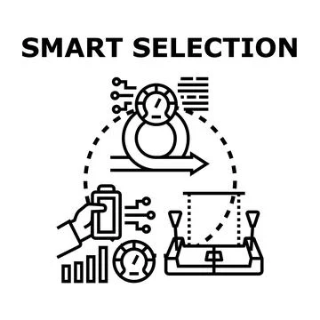 Smart selection process optimizing business decision making Stock Illustration