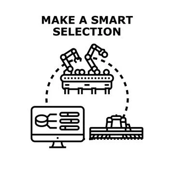 Smart selection process using automated technology illustration Stock Illustration