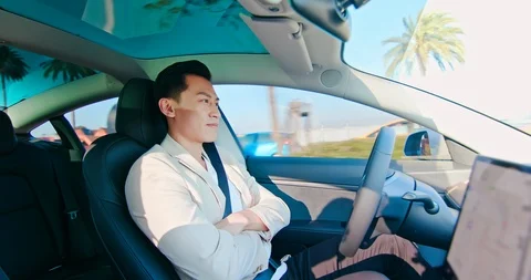 Smart Self Driving Car Concept Stock Footage 126261987