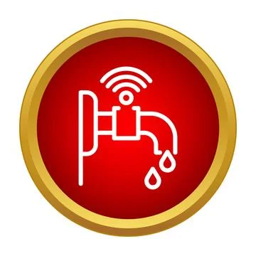 Smart sensor faucet icon showing contactless water automation Stock Illustration