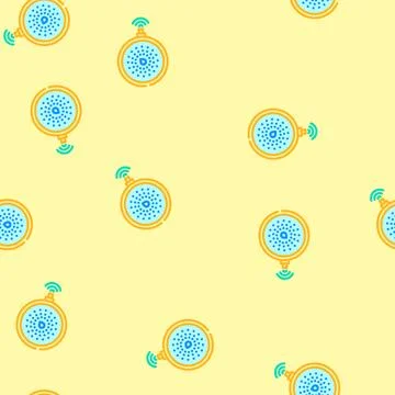 Smart sensors industry 5 vector seamless pattern Stock Illustration