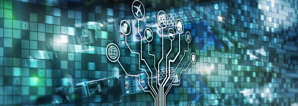 Smart server concept. IOT Internet of Things. ICT Information Communication Foto stock