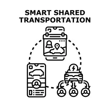 Smart shared transportation digital concept vector Stock Illustration