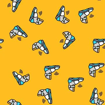Smart shoe wearable vector seamless pattern Stock Illustration