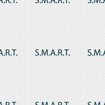 Smart sign icon. Press button. Seamless abstract background with geometric shape Illustrazione stock