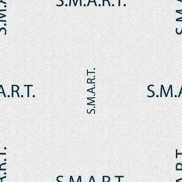Smart sign icon. Press button. Seamless abstract background with geometric shape Illustrazione stock