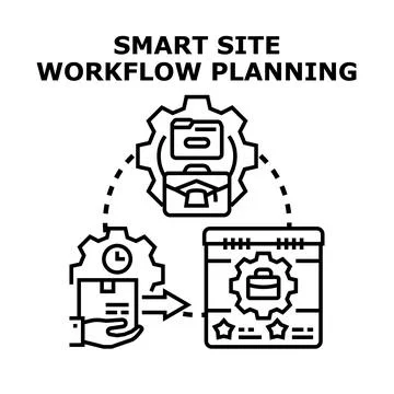Smart site workflow planning process managing tasks イラスト素材