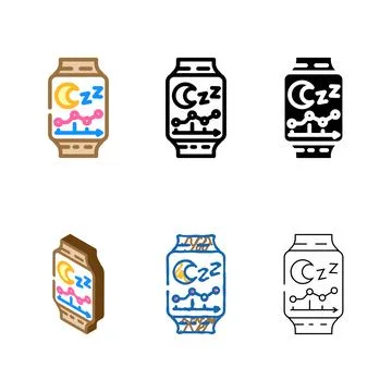 Smart sleep tracker home color icon forms vector Illustrazione stock