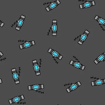 Smart sleep tracker home vector seamless pattern Stock Illustration