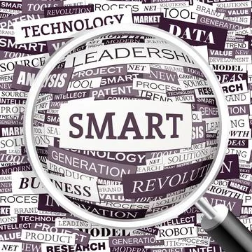 SMART SMART. Word cloud illustration. Tag cloud concept collage. Copyright... 写真素材