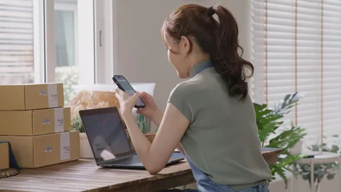 Smart SME go green digital startup and eco friendly net zero shop. Stock Footage 248115256
