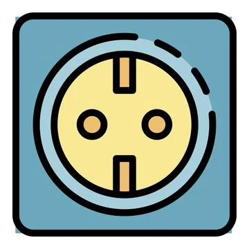 Smart socket icon color outline vector Stock Illustration