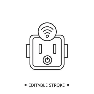 Smart socket outlet icon. Editable illustration Stock Illustration
