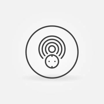 Smart socket vector round concept icon in outline style Stock Illustration