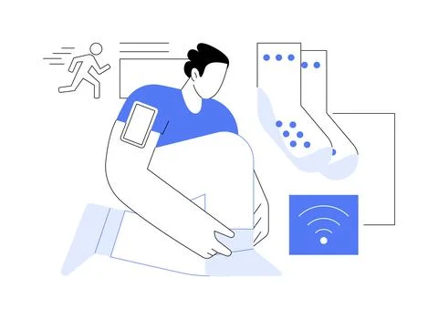 Smart socks isolated cartoon vector illustrations. イラスト素材