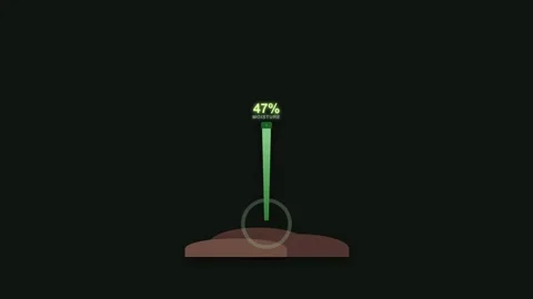 Smart Soil Sensor Probe with Glowing Data Readout and Earthy Gradients Видео 346130603