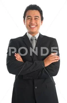 Smart Southeast Asian businessman Stock Photos