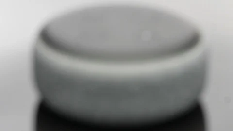 Smart speaker 4k reflection rack focus  Stock Footage 106140188