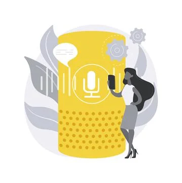 Smart speaker abstract concept vector illustration. Stock Illustration