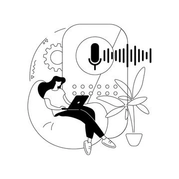 Smart speaker abstract concept vector illustration. Stock Illustration
