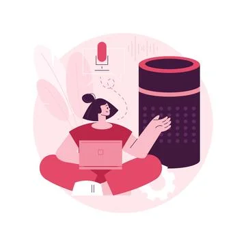 Smart speaker abstract concept vector illustration. Stock Illustration