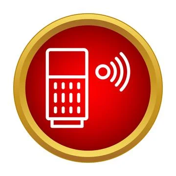 Smart speaker broadcasting wifi signals, smart home technology icon Stock Illustration