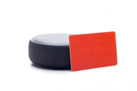 Smart speaker card Stock Photos